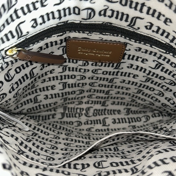 Juicy Couture Basic Love Crossbody  Chestnut Brown With Pink Hearts Purse - Picture 8 of 10